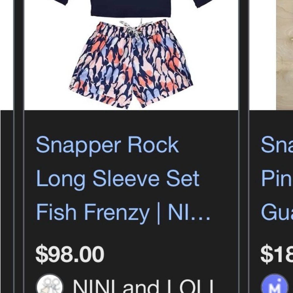 Worn once! Snapper Rock Navy Rash Guard with Colorful Swim Shorts